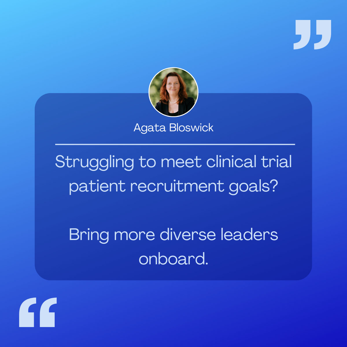 Diverse leaders bring diverse patients into clinical trials